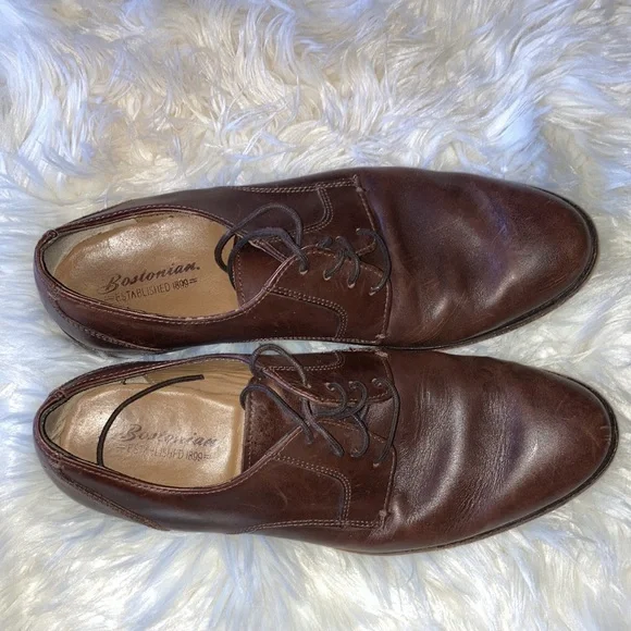 BOSTONIAN quality leather, sz. 10W, dk brown wingtip oxford men’s shoes $15 - Picture 4 of 6
